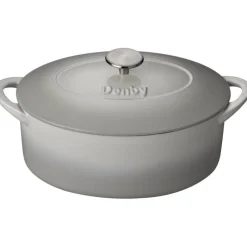Fashion Natural Canvas Cast Iron Oval Casserole 28cm Pots & Pans