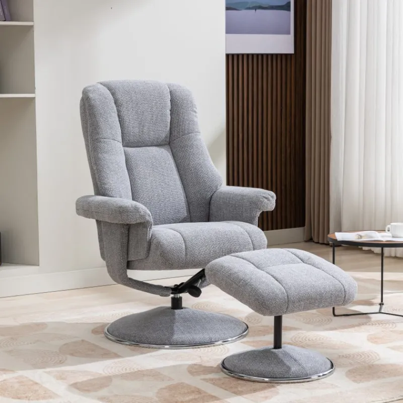 Clearance Denver Swivel Chair and Stool Set in ChaCha Dove Swivel Chairs