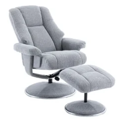 Clearance Denver Swivel Chair and Stool Set in ChaCha Dove Swivel Chairs