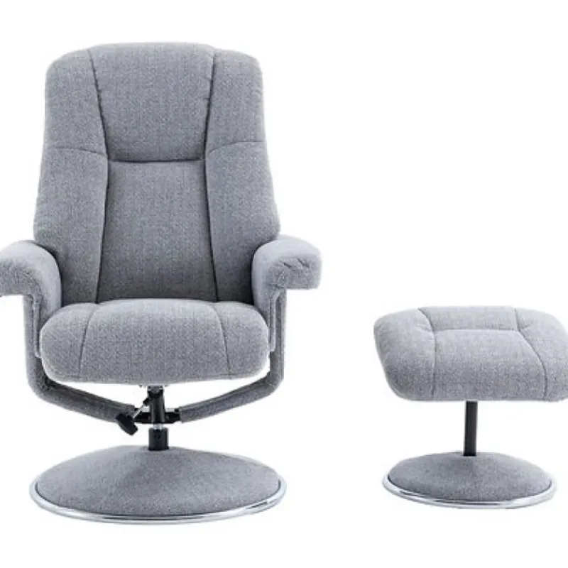Clearance Denver Swivel Chair and Stool Set in ChaCha Dove Swivel Chairs