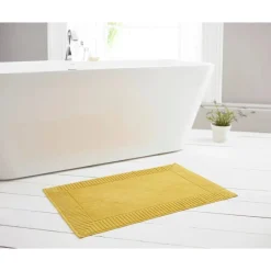 Outlet Bliss Terry Mustard Bath Mat Bath Mats