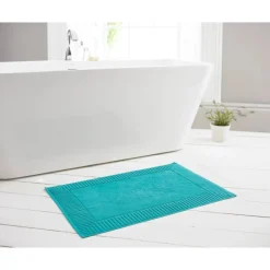 Online Bliss Terry Teal Bath Mat Bath Mats