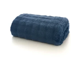 Discount Fernley Faux Fur Throw 200x150cm Dark Blue Throws
