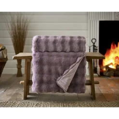 Sale Fernley Faux Fur Throw 200x150cm Purple Throws