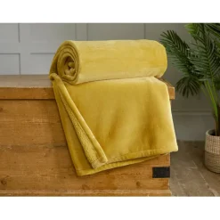 Outlet Hudson Ochre Throw Throws | Blankets, Throws & Bedspreads