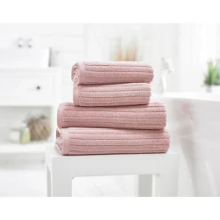 Sale Rialto Ribbed Towels Blush Towels