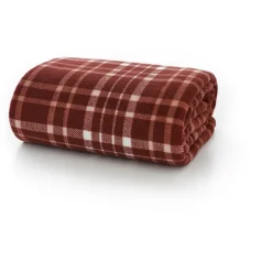 Outlet Snuggle Touch Tartan Throw 140x180cm Merlot Throws