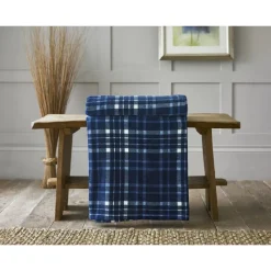 Online Snuggle Touch Tartan Throw 140x180cm Midnight Throws