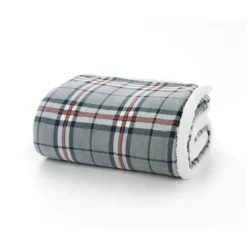 Fashion Thomson Grey Sherpa Reverse Fleece Throw Throws | Blankets, Throws & Bedspreads