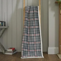 Fashion Thomson Grey Sherpa Reverse Fleece Throw Throws | Blankets, Throws & Bedspreads