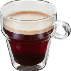 Hot Double Walled Set of 2 Coffee Glasses Glassware