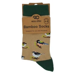 Best Beige Wild Birds Eco-Friendly Bamboo Socks Bags & Accessories