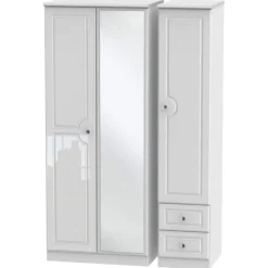 Best Edinbrugh Triple Mirrored Wardrobe with Drawers Wardrobes