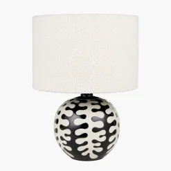 New Elkorn Black and White Coral Ceramic Table Lamp Table Lamps