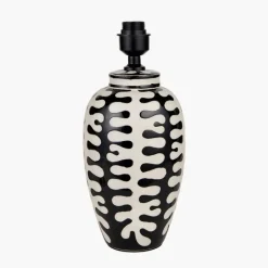 New Elkorn Black and White Tall Coral Ceramic Table Lamp Table Lamps