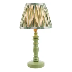 Online Cotswold Green Bilbury Lamp & 20cm Cotswold Green Zigzag Shade Table Lamps