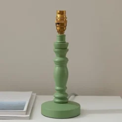 Online Cotswold Green Bilbury Lamp & 20cm Cotswold Green Zigzag Shade Table Lamps