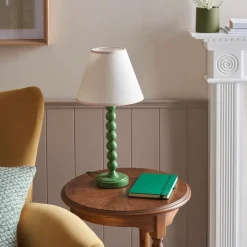 Online Cotswold Green Higgledy Lamp & 25cm Vintage White Ivy Shade Table Lamps