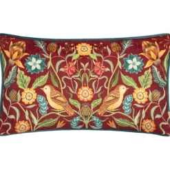 Clearance Hawthorn Birds Cushion Burgundy Cushions
