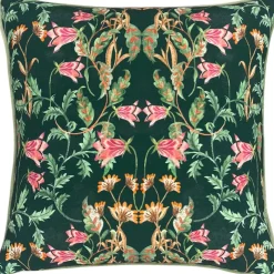 Clearance Heritage Bell Flowers Cushion Viridian Cushions