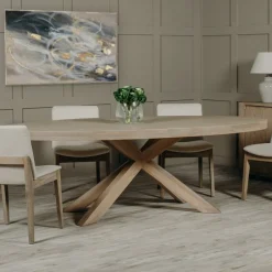 Clearance Falun Oval Dining Table with 6 Dining Chairs Dining Sets