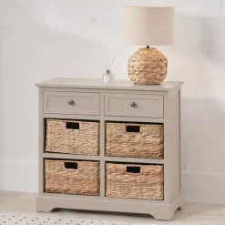 Outlet Farmhouse 2 Drawer 4 Basket Unit Cupboards
