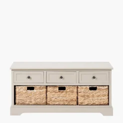Sale Farmhouse 3 Drawer 3 Basket Unit Cupboards
