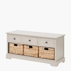 Sale Farmhouse 3 Drawer 3 Basket Unit Cupboards