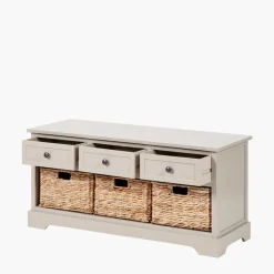 Sale Farmhouse 3 Drawer 3 Basket Unit Cupboards