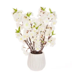 Hot Cherry Blossom In Pot 43cm Artificial Flowers