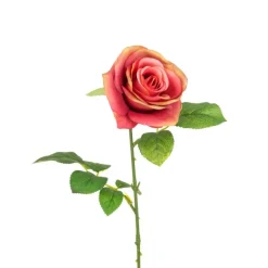 Hot Coral Gemma Single Rose Artificial Flowers