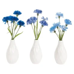 Best Cornflowers in Geometric Vase Artificial Flowers