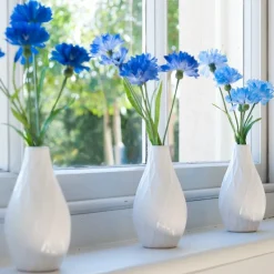 Best Cornflowers in Geometric Vase Artificial Flowers
