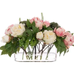 Hot Deluxe Peony In Oblong Vase Artificial Flowers