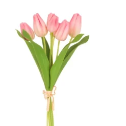 Sale Fresh Touch Peach Tulip Bundle of 7 Artificial Flowers