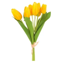 Clearance Fresh Touch Yellow Tulip Bundle of 7 Artificial Flowers