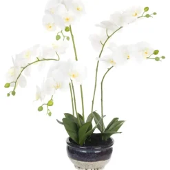 Fashion Orchid in Mottled Pot Artificial Flowers