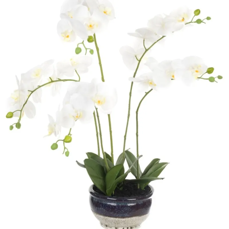 Fashion Orchid in Mottled Pot Artificial Flowers