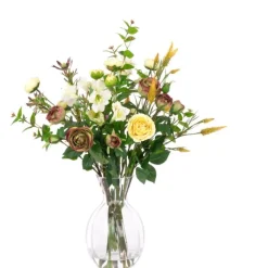 Discount Ranunculus & Rose in Vase Artificial Flowers