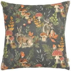 Clearance Forest Hare Repeat Cushion Grey Cushions