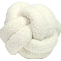 Hot Boucle Knot Fleece Cushion Ecru Cushions