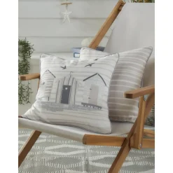 Hot Fusion Beach Huts Outdoor Cushion Natural Cushions | Garden Storage & Accessories
