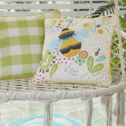 Clearance Fusion Buzzy Bee Outdoor Cushion Ochre Cushions | Garden Storage & Accessories
