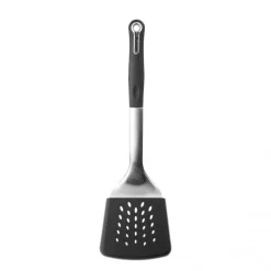 Sale Stainless Steel Slotted Turner with Silicone over mould Kitchen Utensils