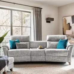 Fashion Hurst Large Recliner Sofa with Curved Console Recliner Sofas | 2 Seater Sofas