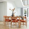 Discount Winchester Rectangular Extending Dining Table and 6 Orange Flora Chairs Dining Sets
