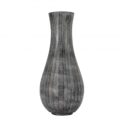 New Enya Fluted Vase Large Antique Grey Vases & Bowls