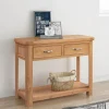 Discount Gloucester Oak Console Table with 2 Drawers Console Tables | Console Tables