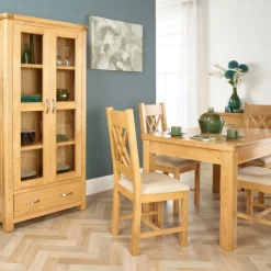 New Gloucester Oak Display Cabinet With Glass Doors Display Cabinets | Display Cabinets