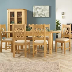 Fashion Gloucester Oak 1.4m Extending table & 6 Chairs Dining Sets